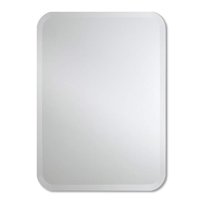 Frameless Beveled Wall Mirror | Rectangle With Rounded Corners Within Cut Corner Frameless Beveled Wall Mirrors (Photo 1 of 15)