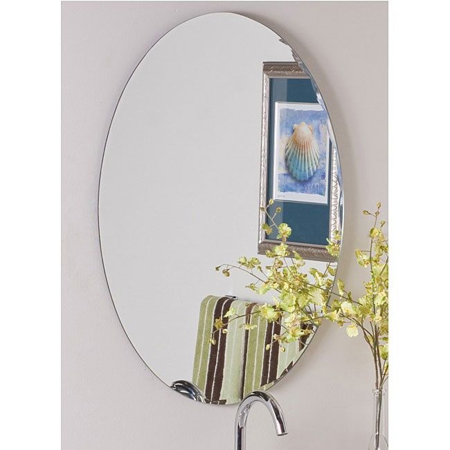 Frameless Oval Scallop Beveled Mirror – Free Shipping Today – Overstock In Frameless Round Beveled Wall Mirrors (View 5 of 15)