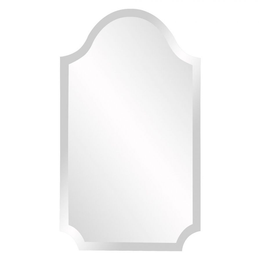 Frameless Scalloped Wall Mirror With Bevel 16 X 27 Inch | On Sale Pertaining To Frameless Round Beveled Wall Mirrors (View 8 of 15)