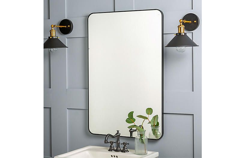 Franco Wall Mirror, Matte Black – Wall Mirrors – Mirrors – Art Regarding Matte Black Arch Top Mirrors (View 13 of 15)