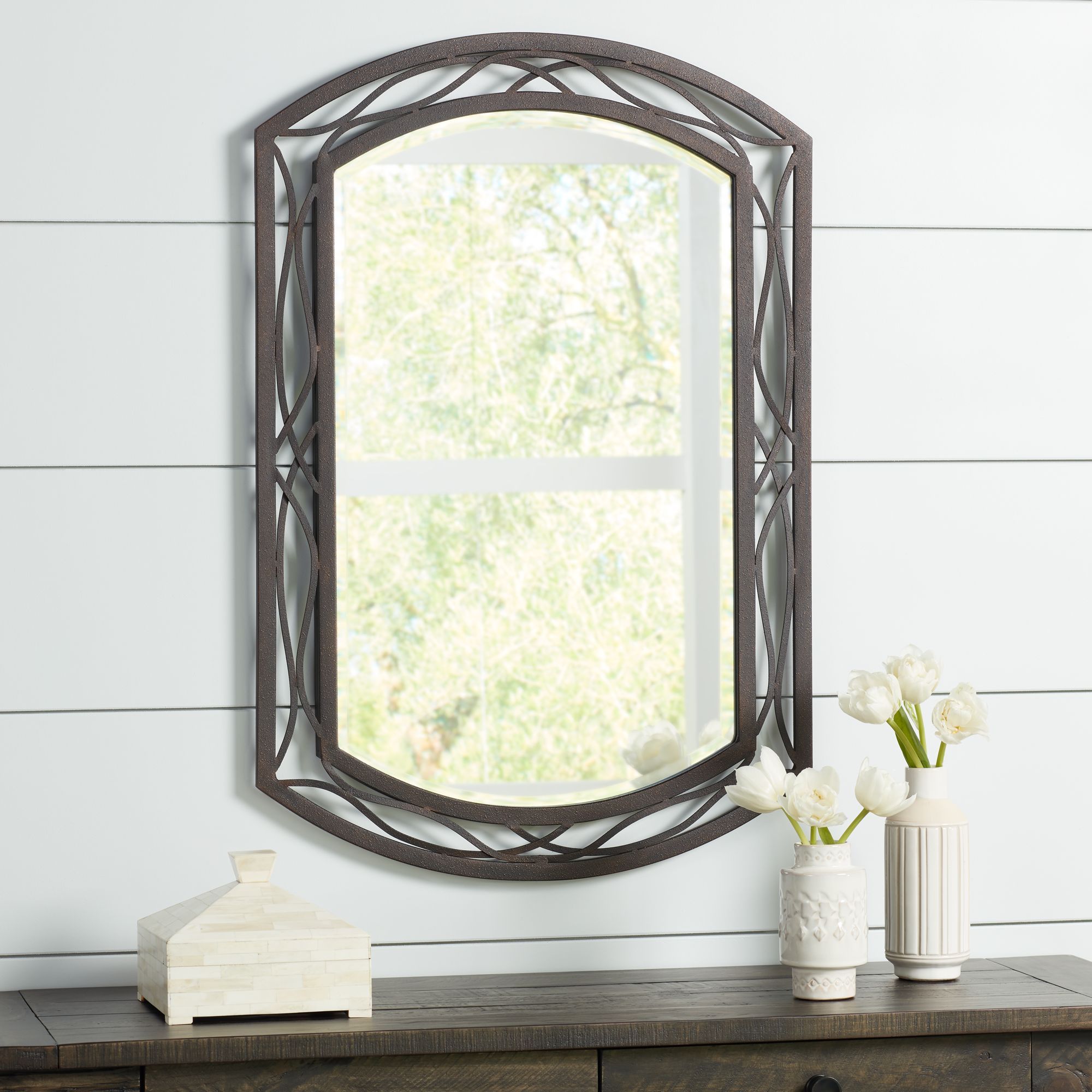 Franklin Iron Works Woven Bronze 24" X 35 1/2" Metal Wall Mirror Within Silver And Bronze Wall Mirrors (View 11 of 15)