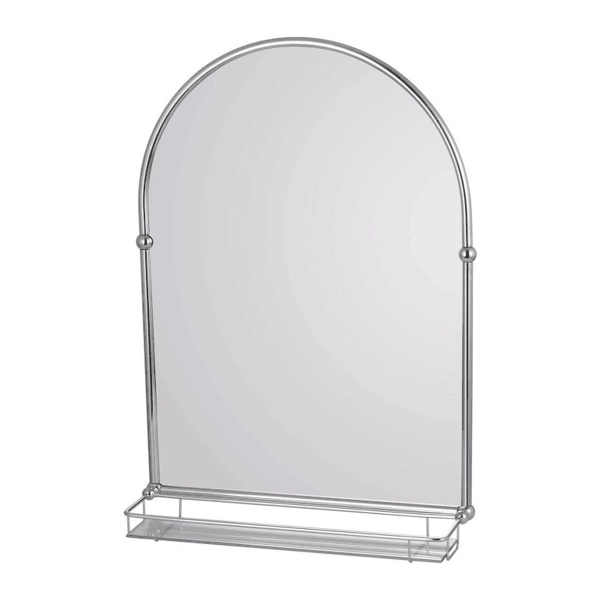 Frontline Holborn Traditional Arched Bathroom Mirror With Shelf Pertaining To Waved Arch Tall Traditional Wall Mirrors (View 4 of 15)