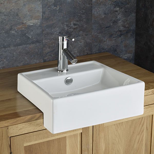 Gandra Countertop Surface Mounted Sink Basin | Semi Recessed Basin Regarding Semi Gloss Black Beaded Oval Wall Mirrors (View 9 of 15)