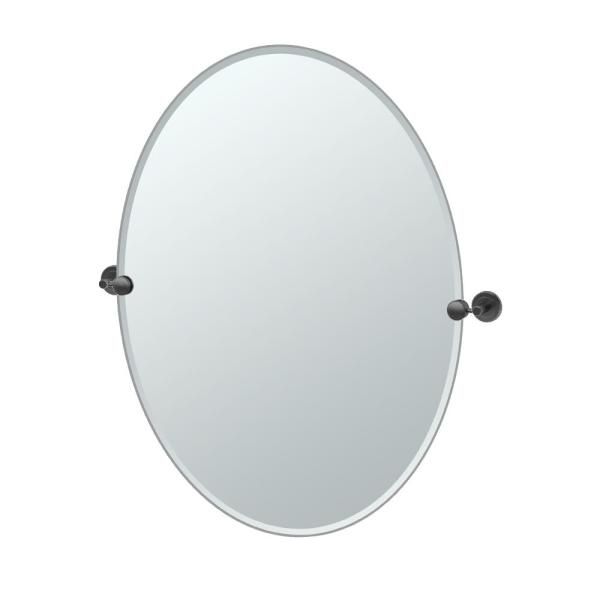 Gatco Latitude 29 In. W X 32 In. H Frameless Oval Bathroom Vanity Intended For Matte Black Metal Oval Wall Mirrors (Photo 8 of 15)