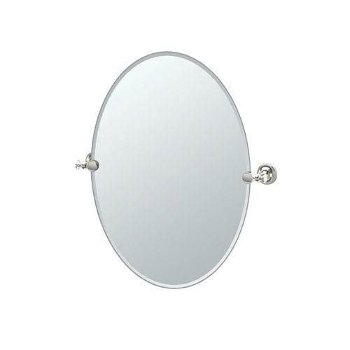 Gatco Tavern Polished Nickel Oval Mirror 4129 | Bellacor Intended For Polished Nickel Oval Wall Mirrors (View 6 of 15)