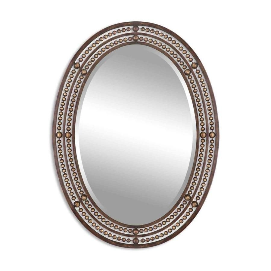 Global Direct 34 In L X 24 In W Distressed Oil Rubbed Bronze Framed Pertaining To Oil Rubbed Bronze Oval Wall Mirrors (View 4 of 15)