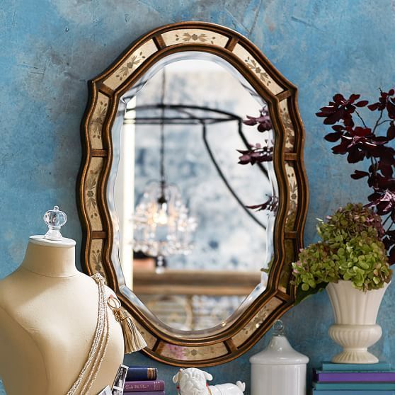 Gold Floral Etched Mirror | Etched Mirror, Mirror, Romantic Style With Antique Gold Etched Wall Mirrors (View 14 of 15)
