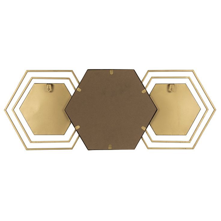 Gold Hexagon Trio Modern Wall Mirror In 2021 | Modern Wall Mirror For Gold Hexagon Wall Mirrors (View 1 of 15)