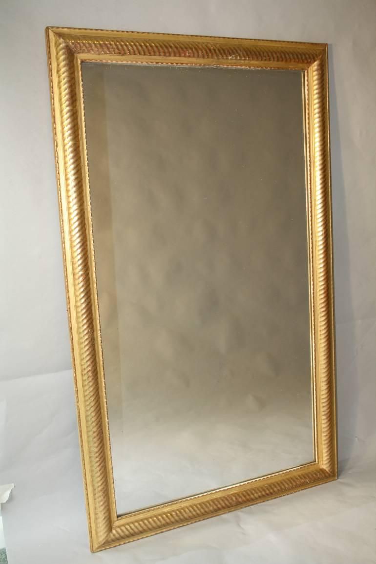 Gold Leaf Ripple/rope Twist Framed Mercury Glass Mirror In Mirrors Inside Butterfly Gold Leaf Wall Mirrors (Photo 1 of 15)