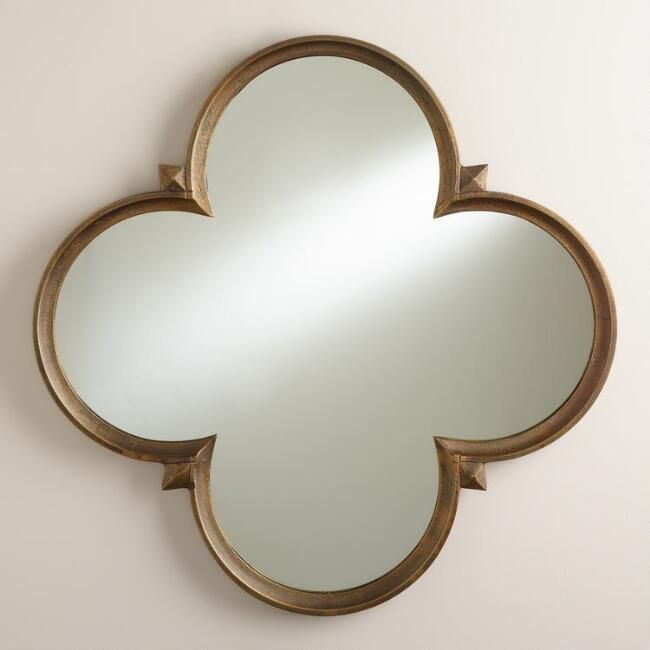 Gold Quatrefoil Nala Mirror – V1 | Mirror Wall, Mirror, Wood Wall Mirror With Regard To Silver Quatrefoil Wall Mirrors (View 4 of 15)