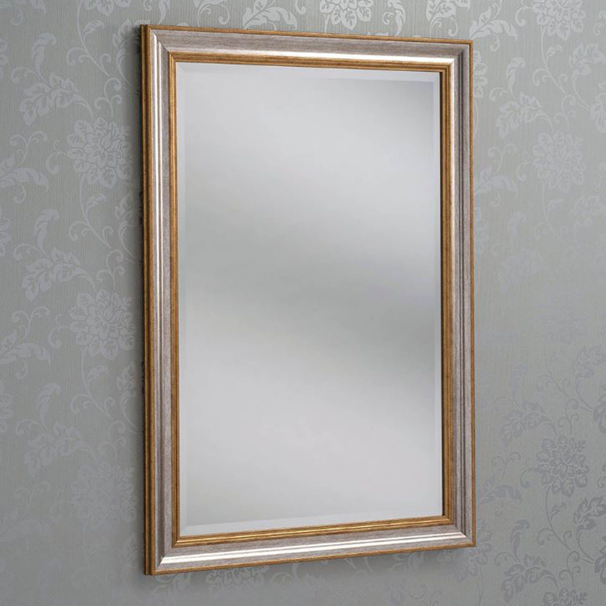 Gold & Silver Rectangular Wall Mirror | Wall Mirror Hd365 Inside Brushed Gold Rectangular Framed Wall Mirrors (Photo 2 of 15)