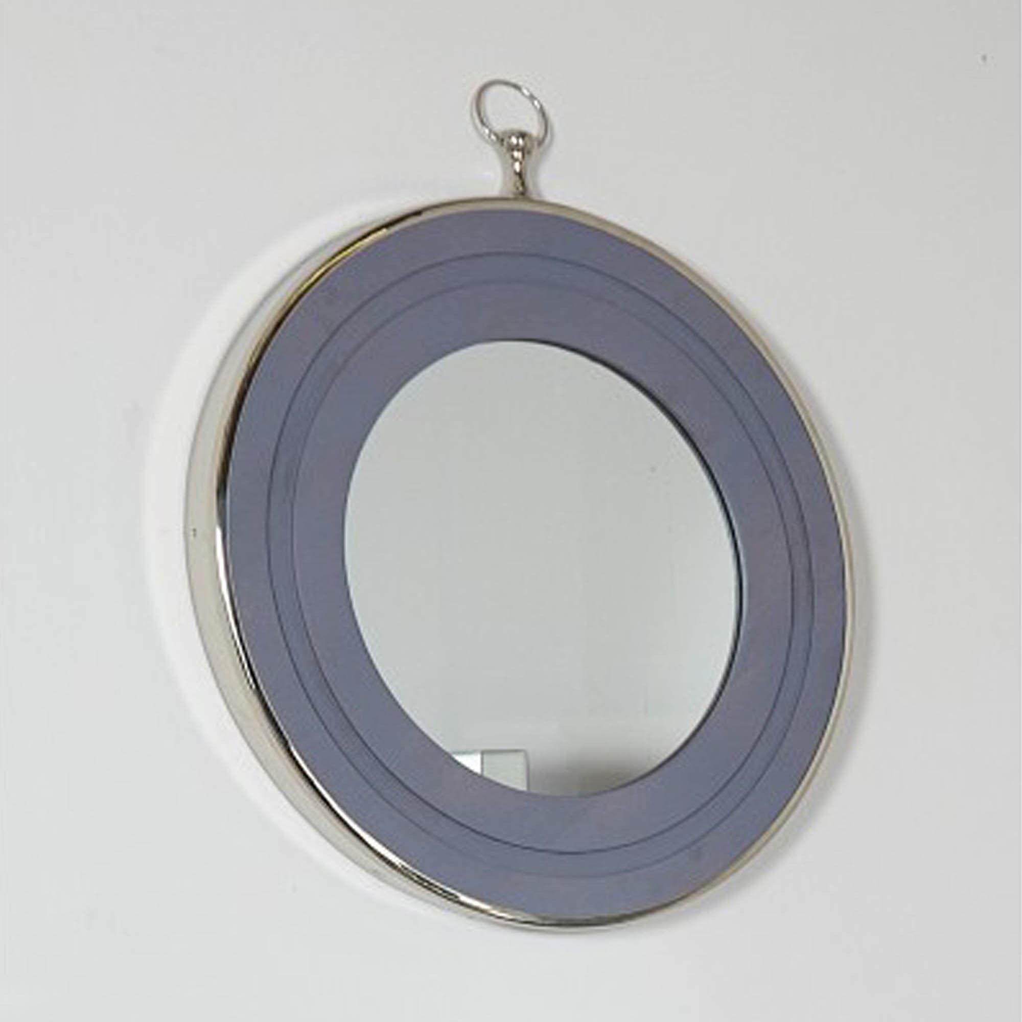 Grey Wood Round Wall Mirror | Grey Wall Mirror | Round Wall Mirror Intended For Round Stacked Wall Mirrors (View 7 of 15)