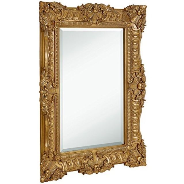 Hamilton Hills Large Ornate Gold Baroque Frame Mirror Aged Luxury Regarding Aged Silver Vanity Mirrors (Photo 5 of 15)