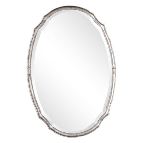 Hammered Metal 24x36 Oval Mirror In 2020 | Framed Mirror Wall, Silver With Regard To Metallic Silver Framed Wall Mirrors (Photo 7 of 15)