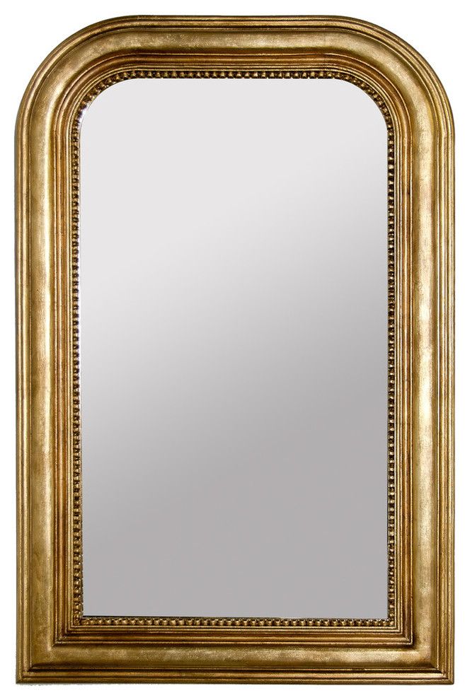 Handcarved Curved Top Rectangle Mirror – Traditional – Wall Mirrors For Gold Curved Wall Mirrors (Photo 3 of 15)