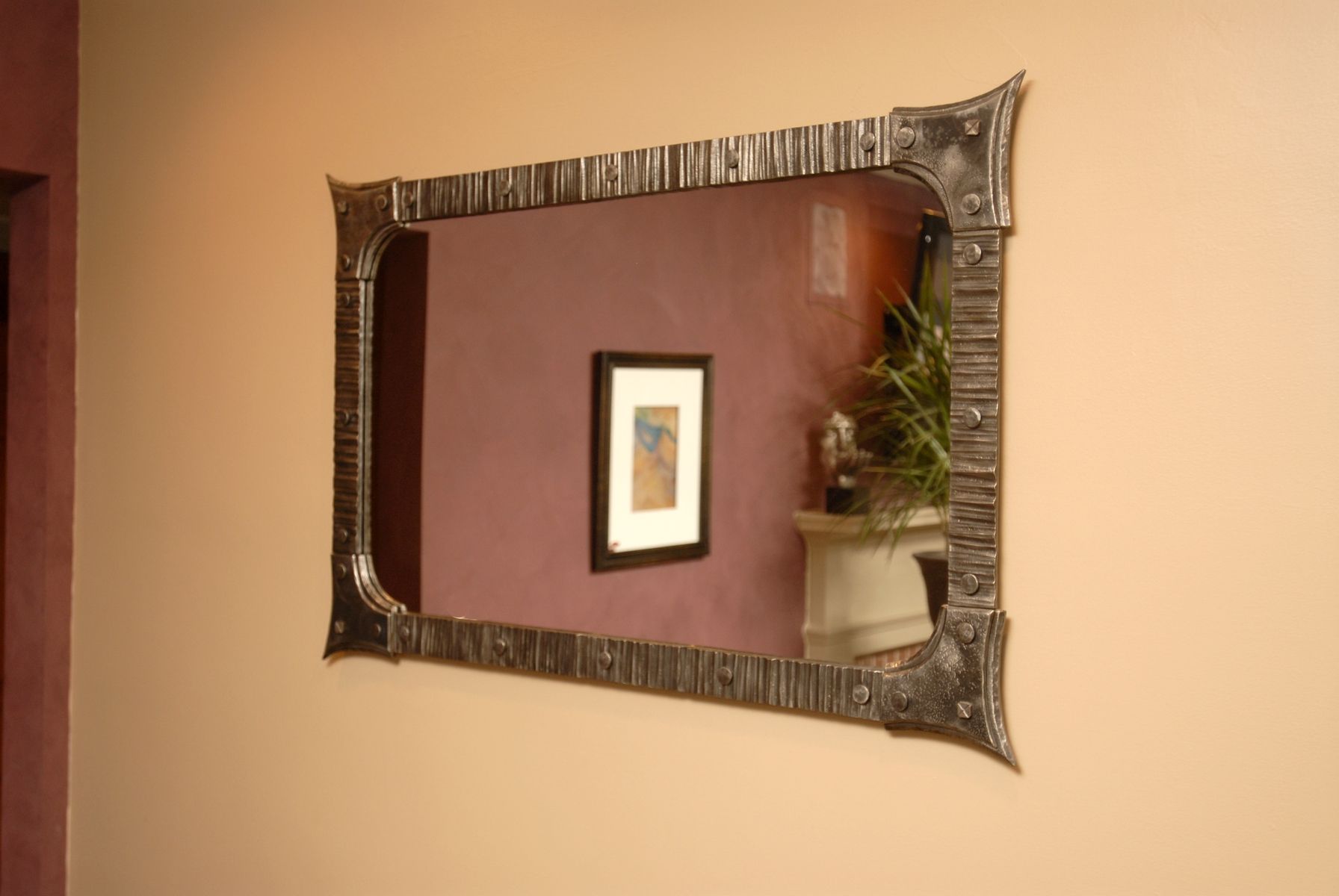 Handmade Custom Forged Iron Wall Mirrorarc Iron Creations Throughout Iron Frame Handcrafted Wall Mirrors (View 5 of 15)