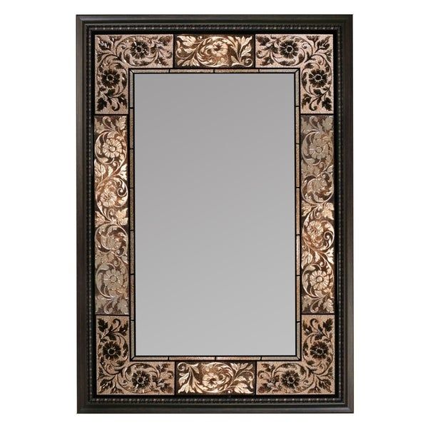 Headwest Bronze French Tile Rectangle Wall Mirror – Free Shipping Today Inside Bronze Rectangular Wall Mirrors (View 14 of 15)