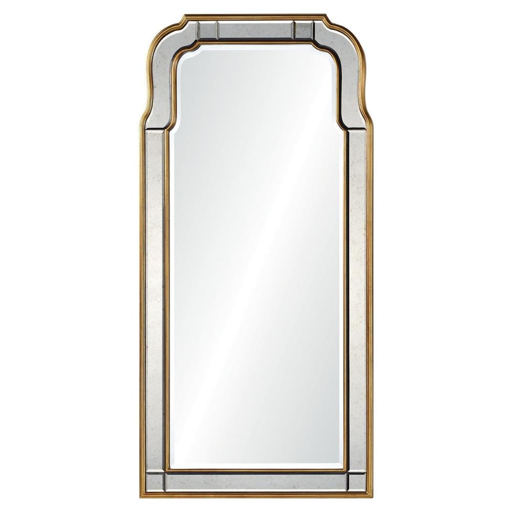 Holiday Hollywood Regency Antique Gold Leaf Frame Arch Wall Mirror For Butterfly Gold Leaf Wall Mirrors (View 3 of 15)