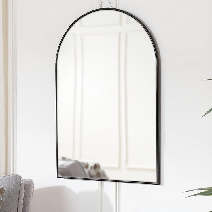 Home Decorators Collection Medium Arched Black Classic Accent Mirror Regarding Matte Black Arch Top Mirrors (View 15 of 15)