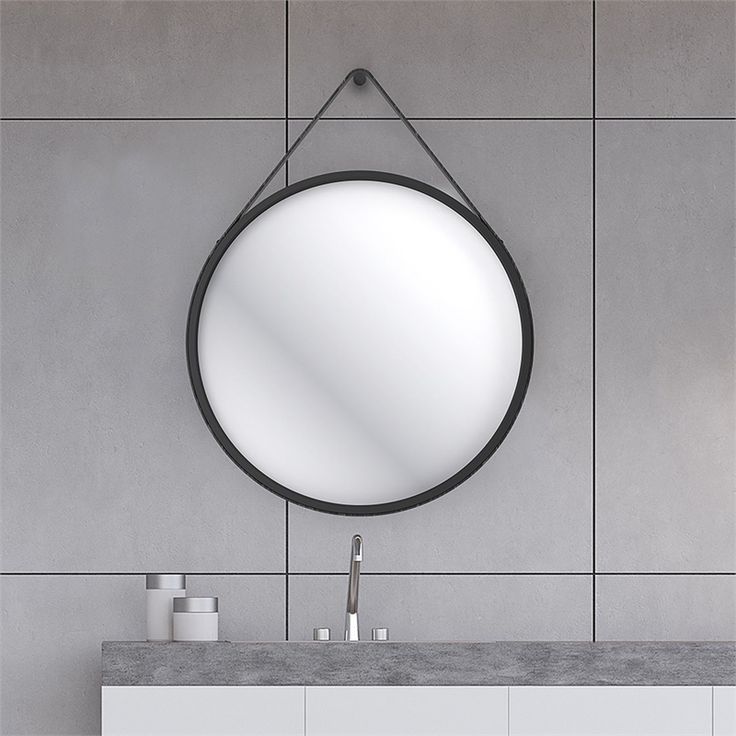Home Design Round 60cm Bathroom Mirror – Black | Round Mirror Bathroom Pertaining To Black Openwork Round Metal Wall Mirrors (View 11 of 15)