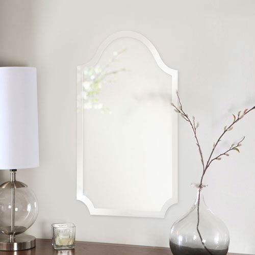 Howard Elliott Collection Frameless Arched Mirror 65032 (with Images With Regard To Polygonal Scalloped Frameless Wall Mirrors (View 14 of 15)