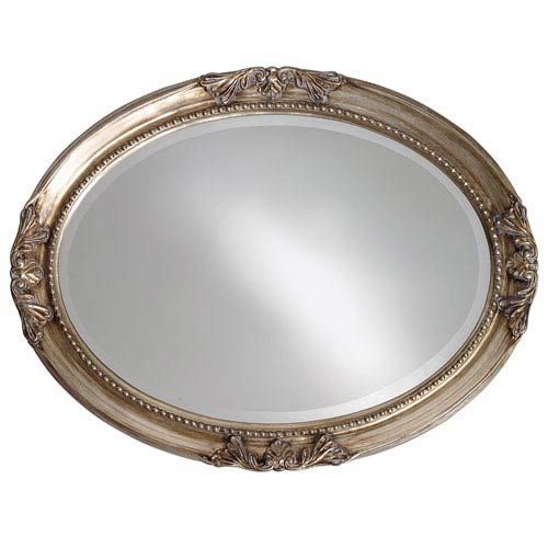 Howard Elliott Collection Queen Ann Antique Silver Oval Leaf Mirror Inside Antique Silver Oval Wall Mirrors (View 8 of 15)