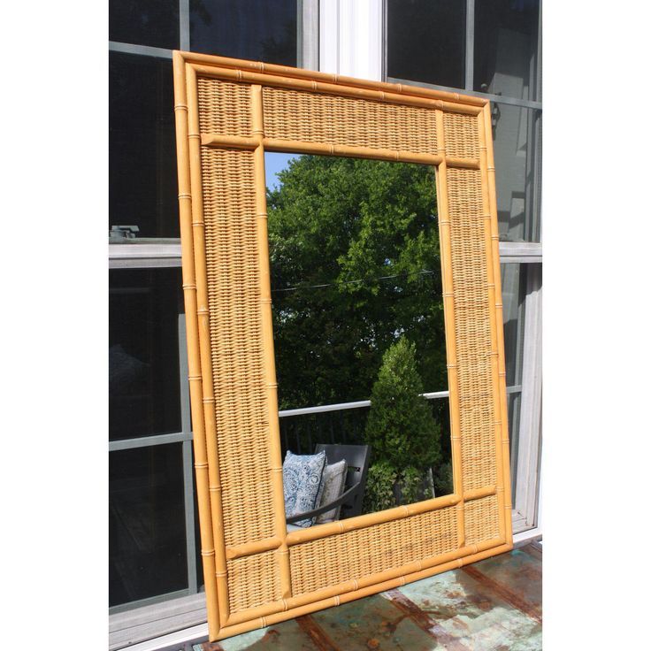 Image Of Vintage Bamboo And Rattan Rectangular Mirror | Mirror Regarding Rectangular Bamboo Wall Mirrors (Photo 11 of 15)