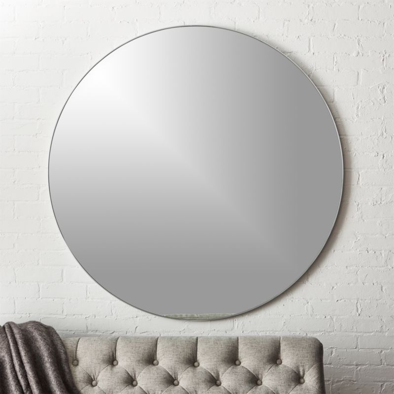 Infinity Silver Round Wall Mirror 48" + Reviews | Cb2 | Round Wall With Silver Rounded Cut Edge Wall Mirrors (View 2 of 15)