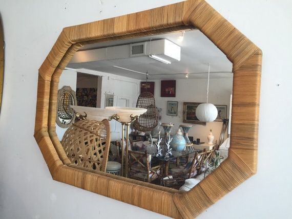 Island Wrapped Rattan Octagon Mirrorjgallerydesign On Etsy Pertaining To Rattan Wrapped Wall Mirrors (Photo 6 of 15)