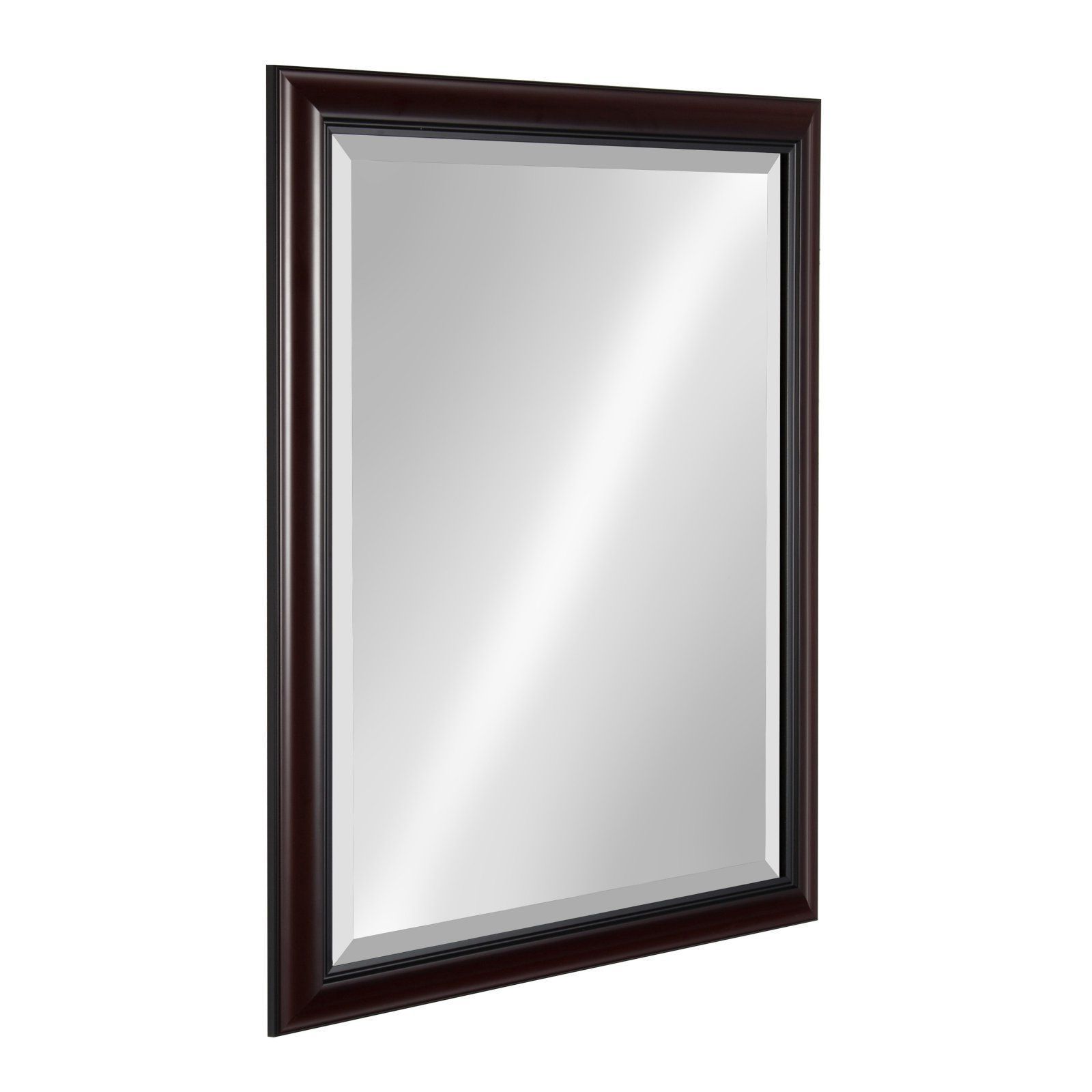 Kate And Laurel Dalat Framed Beveled Wall Mirror Cherry, #beveled # Throughout Cut Corner Frameless Beveled Wall Mirrors (View 15 of 15)