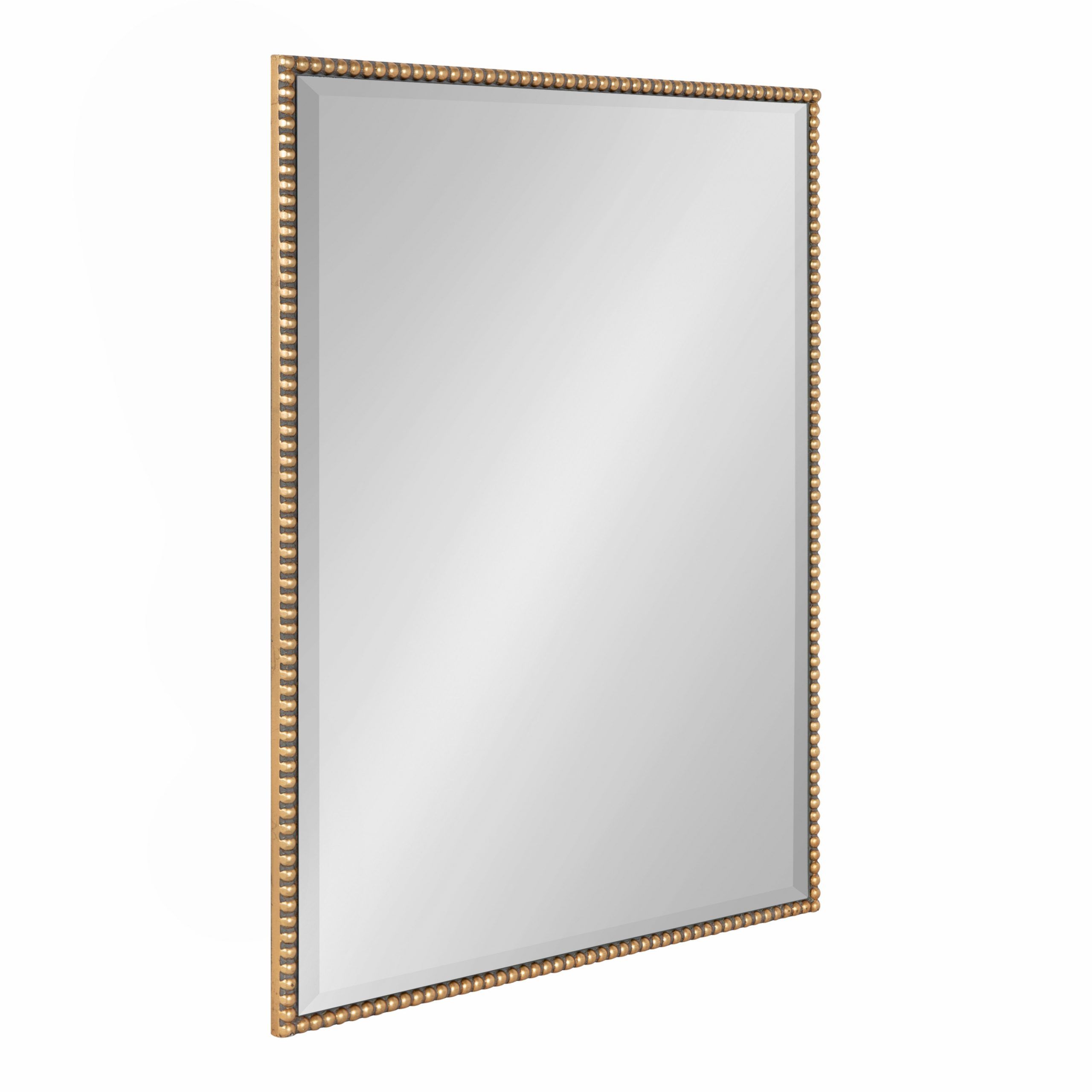 Kate And Laurel Gwendolyn Modern Glam Beaded Framed Rectangle Wall In Brushed Gold Rectangular Framed Wall Mirrors (View 14 of 15)
