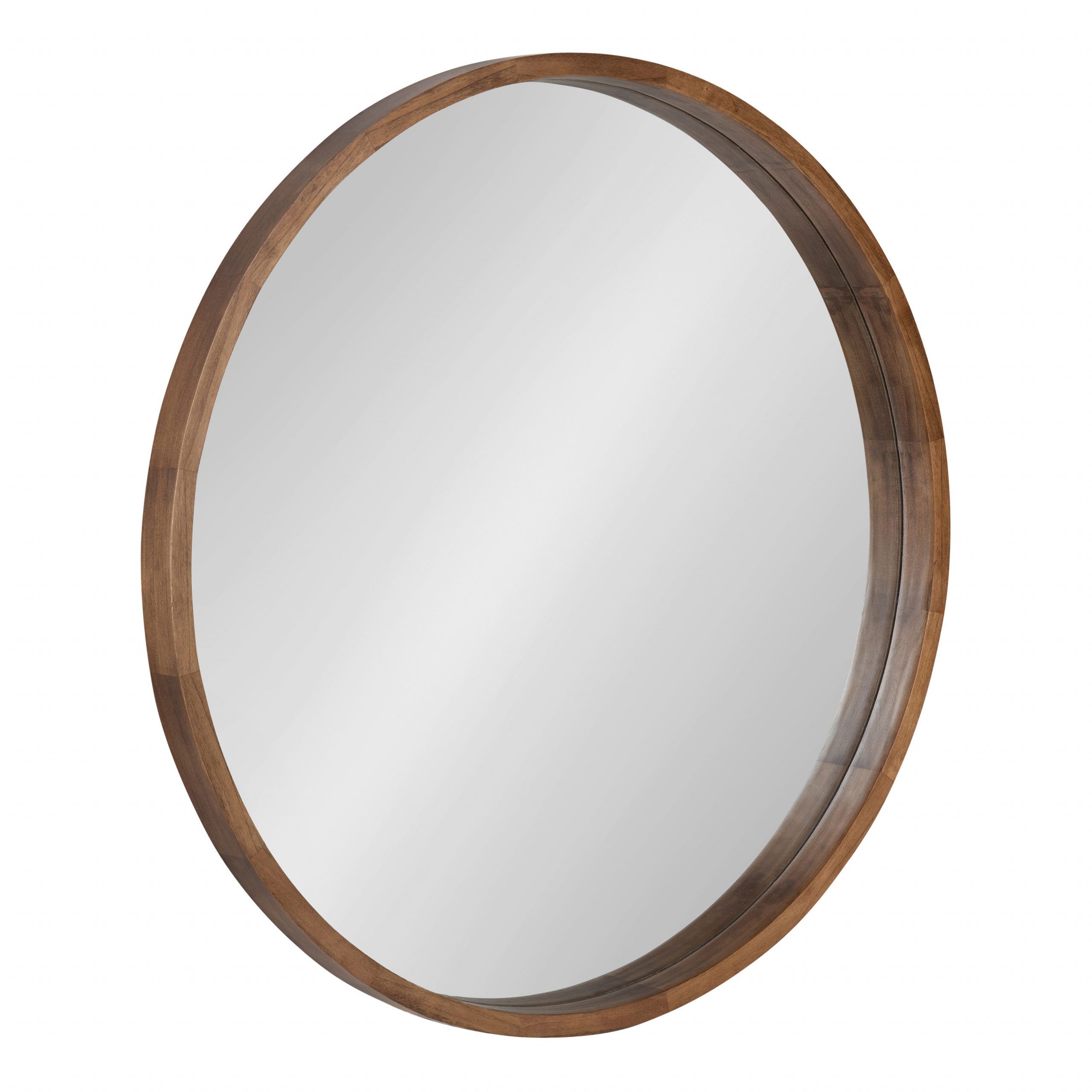 Kate And Laurel Hutton Round Wood Framed Wall Mirror, 36" Diameter Regarding Mocha Brown Wall Mirrors (View 5 of 15)