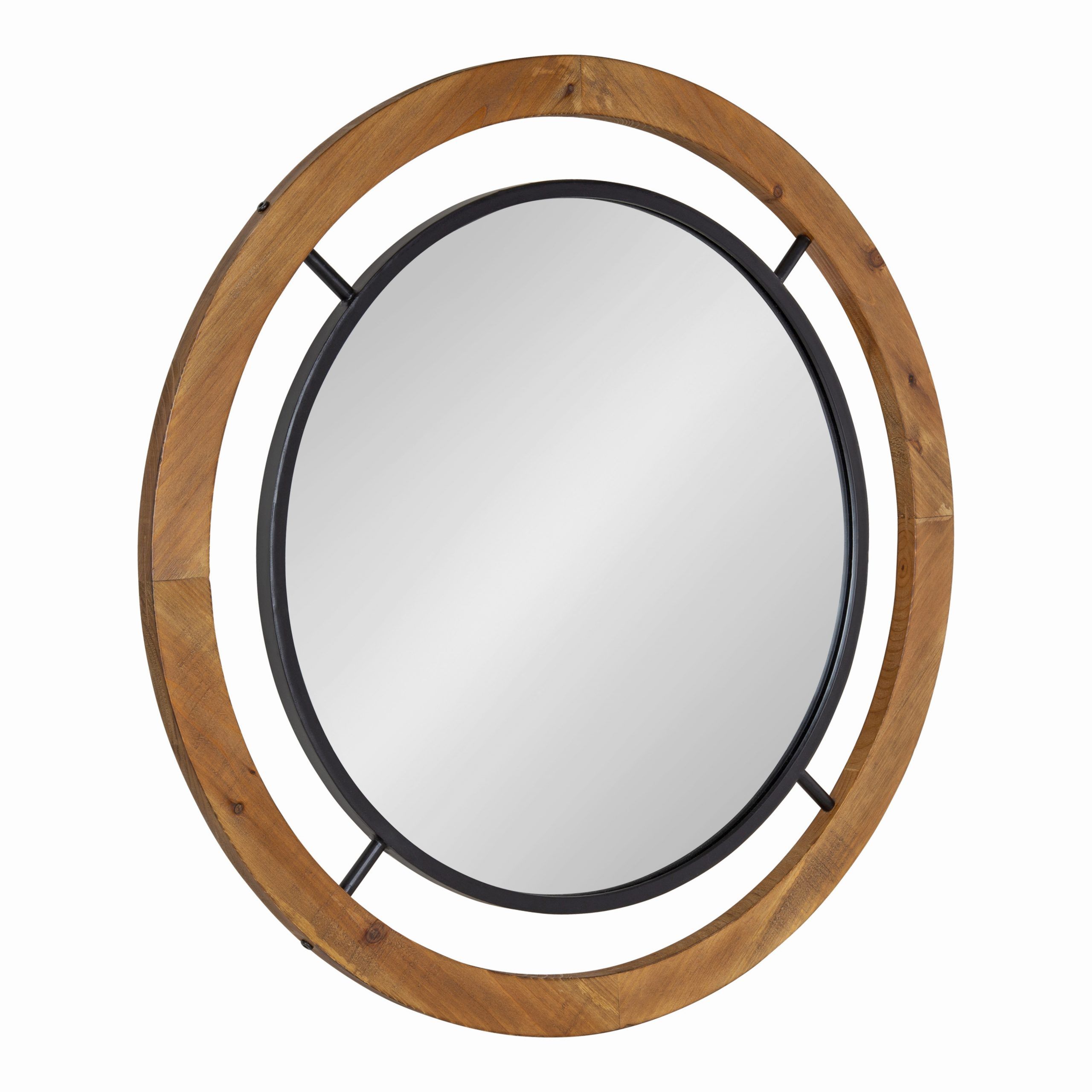 Kate And Laurel Whalen Rustic Wood Wall Mirror, 32" X 32", Brown With Regard To Mocha Brown Wall Mirrors (View 2 of 15)
