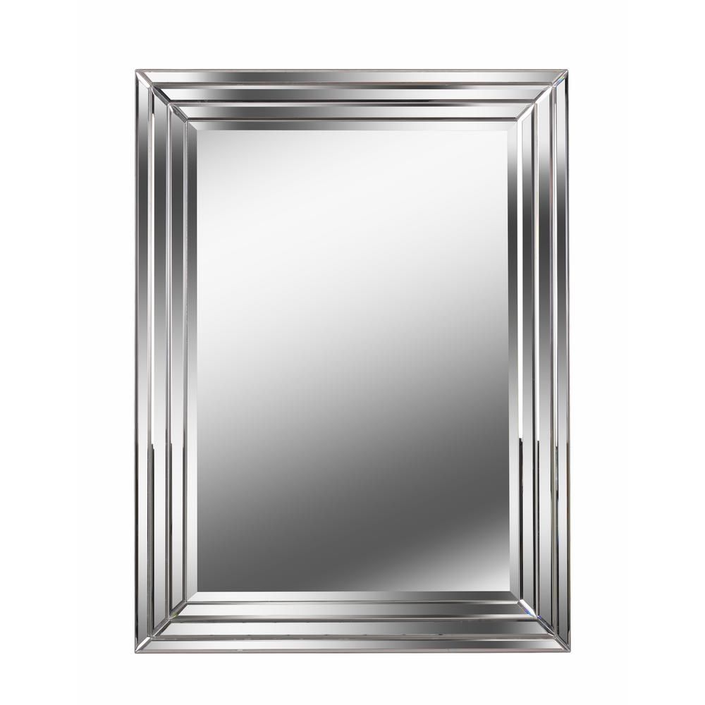Kenroy Home Exeter Mirror Rectangular Silver Wall Mirror 60427 – The Pertaining To Silver Asymmetrical Wall Mirrors (View 15 of 15)
