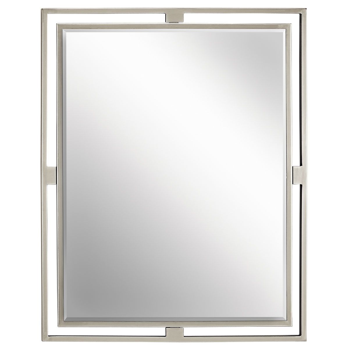 Kichler 41071 Brushed Nickel Hendrik Rectangle Beveled Framed Mirror In Oxidized Nickel Wall Mirrors (View 2 of 15)