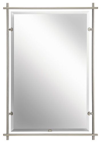 Kichler 41096ni Brushed Nickel Eileen Modern Large Rectangular Mirror With Polished Nickel Rectangular Wall Mirrors (View 5 of 15)