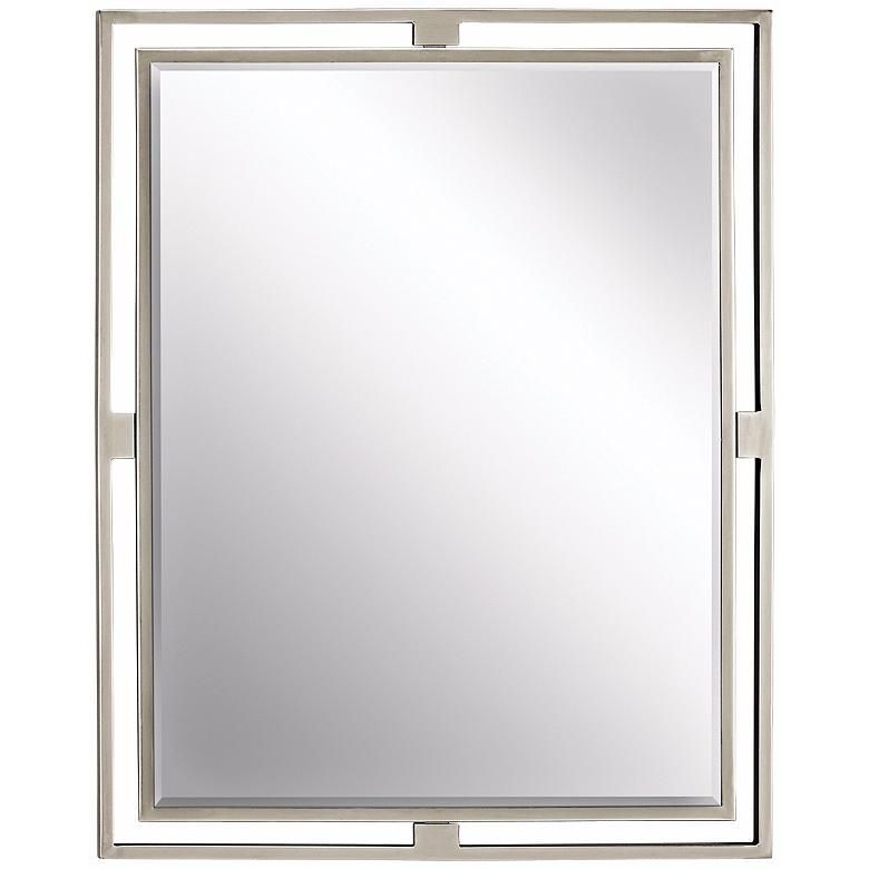 Kichler Hendrik Brushed Nickel 24" X 30" Wall Mirror – #p2012 | Lamps Throughout Brushed Nickel Rectangular Wall Mirrors (Photo 5 of 15)