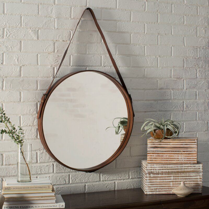 Langley Street Bombay Distressed Vertical Round Wall Mirror & Reviews Within Jagged Edge Round Wall Mirrors (View 5 of 15)