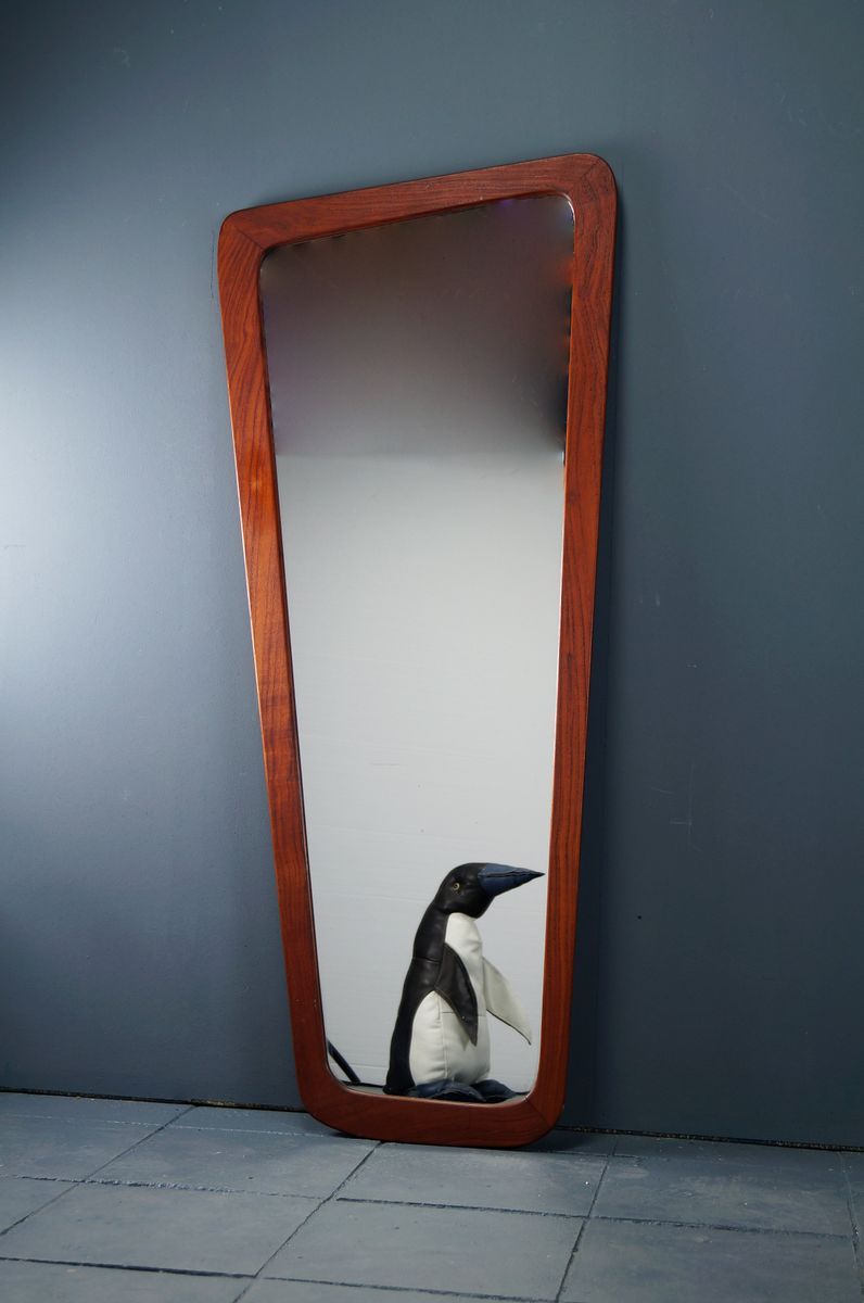 Large Asymmetrical Teak Wall Mirror, 1960s For Sale At Pamono Throughout Silver Asymmetrical Wall Mirrors (Photo 2 of 15)