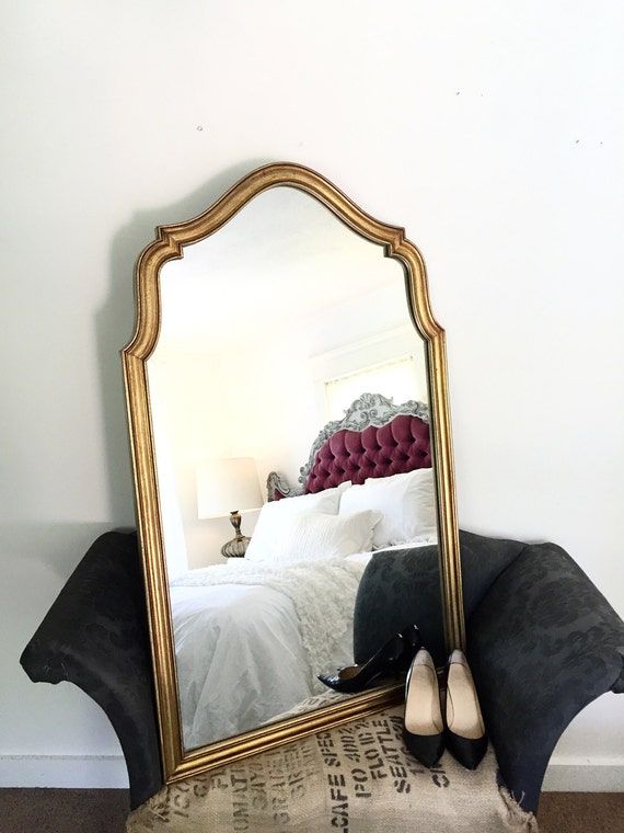 Large Gold Arch Wall Hanging Mirror Antique French Dressing With Arch Oversized Wall Mirrors (Photo 15 of 15)