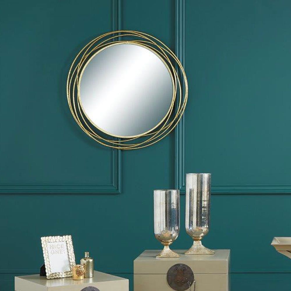 Large Gold Framed Round Wall Mirror|gold Wall Mirror – Candle And Blue Inside Gold Black Rounded Edge Wall Mirrors (View 13 of 15)