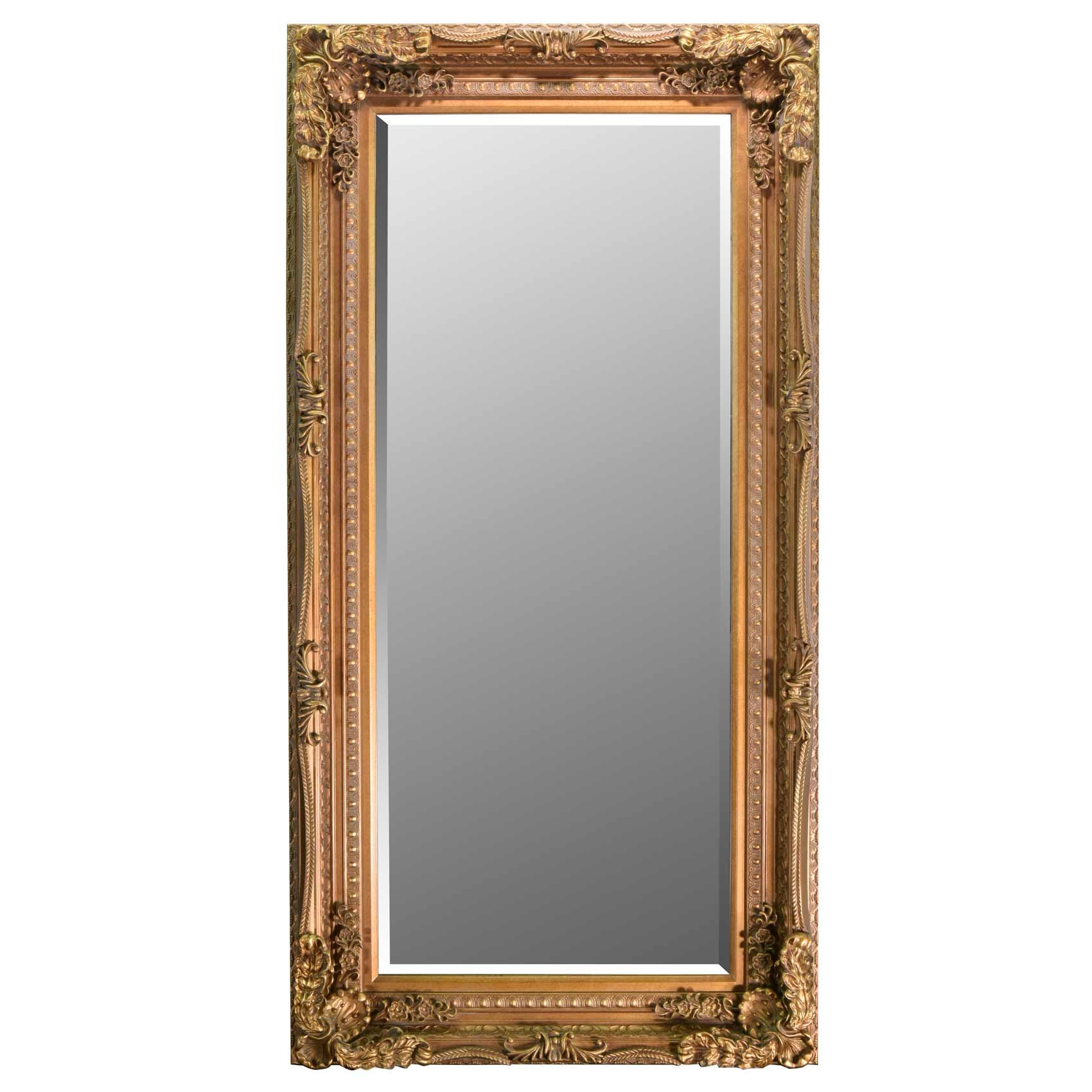 Large Lois Leaner Antique Full Length Gold Wall Mirror 5ft9 X 2ft11 Regarding Ultra Brushed Gold Rectangular Framed Wall Mirrors (View 9 of 15)