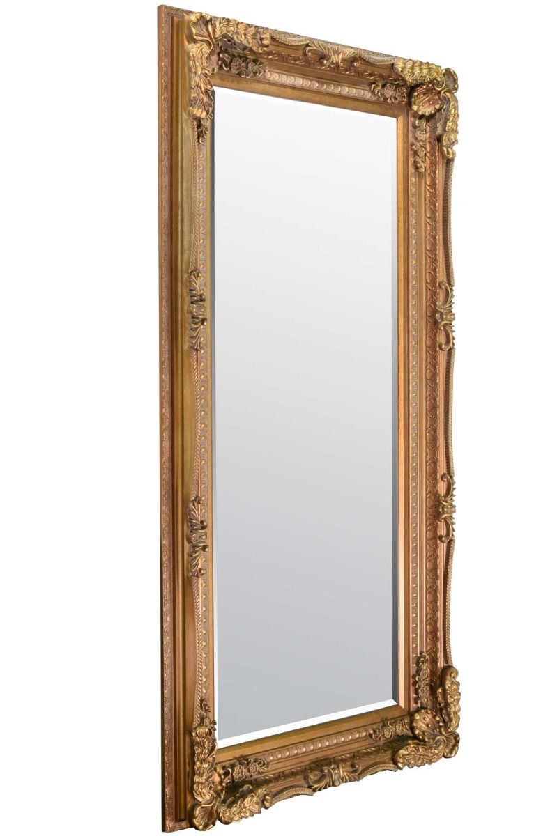 Large Lois Leaner Antique Full Length Gold Wall Mirror 5ft9 X 2ft11 With Regard To Ultra Brushed Gold Rectangular Framed Wall Mirrors (View 12 of 15)