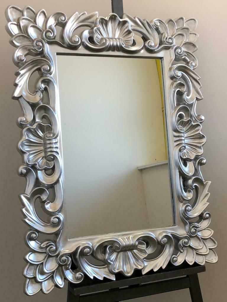 Large Ornate Silver Wall Mirror | In Brighton, East Sussex | Gumtree Within Silver Asymmetrical Wall Mirrors (Photo 13 of 15)