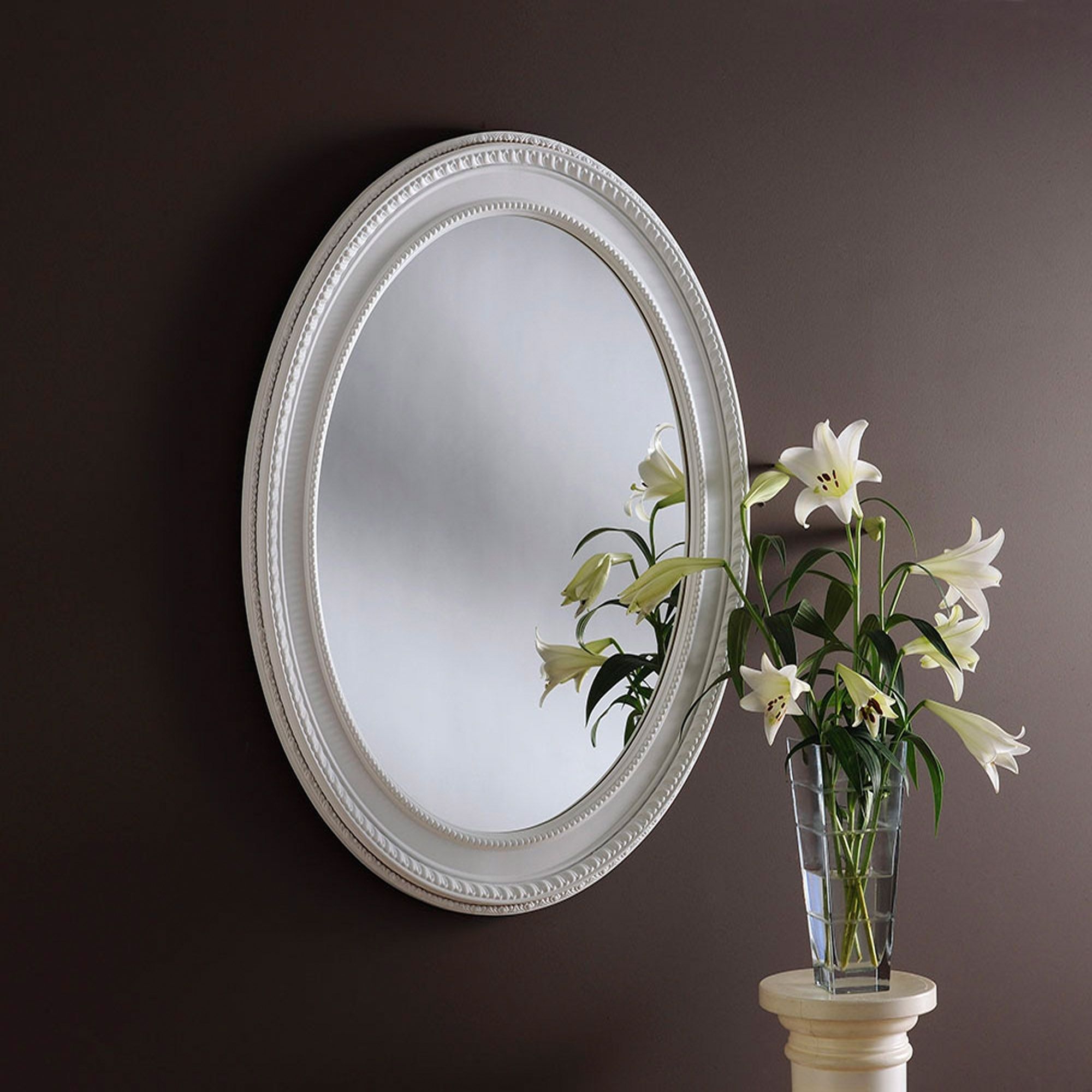 Large Oval Contemporary Mirror | Wall Mirrors For Scalloped Round Modern Oversized Wall Mirrors (Photo 13 of 15)