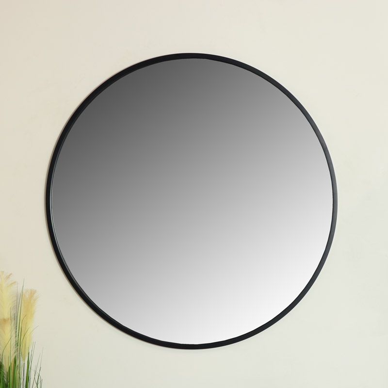 Large Round Black Wall Mirror | Melody Maison Throughout Round Stacked Wall Mirrors (Photo 14 of 15)