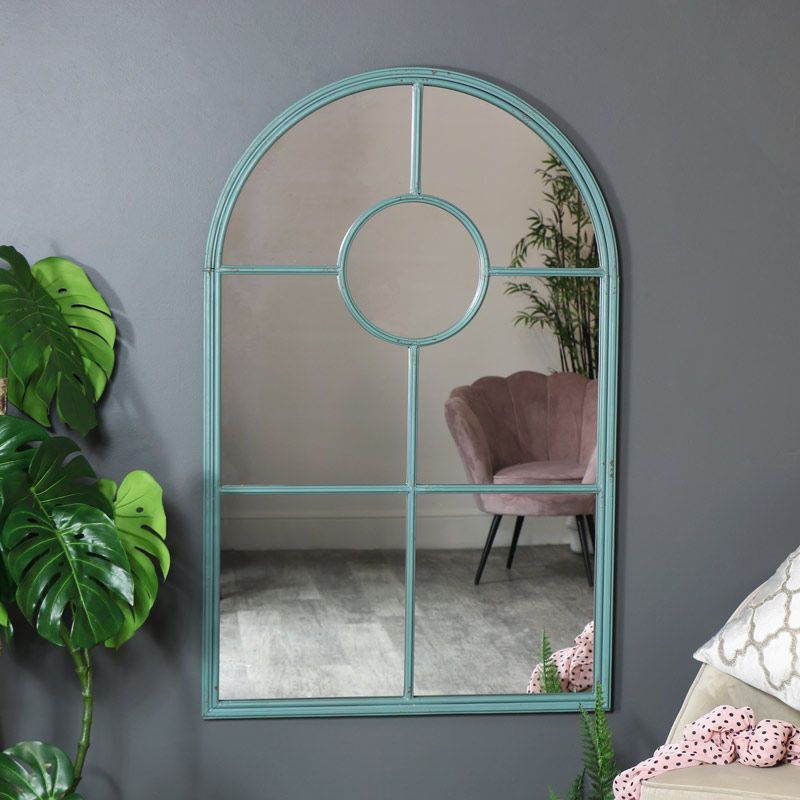 Large Rustic Grey Metal Arched Wall Mirror 79cm X 124cm – Melody Maison® Regarding Arch Oversized Wall Mirrors (Photo 14 of 15)