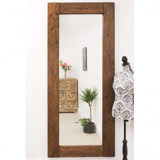 Large Rustic Wall Mirror | Decorative Wooden Mirrors With Regard To Rustic Getaway Wood Wall Mirrors (View 14 of 15)