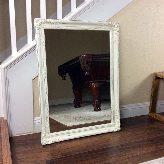 Large White Mirror Wood Framed Mirror Vanity Mirror Ornate Pertaining To White Decorative Vanity Mirrors (View 1 of 15)