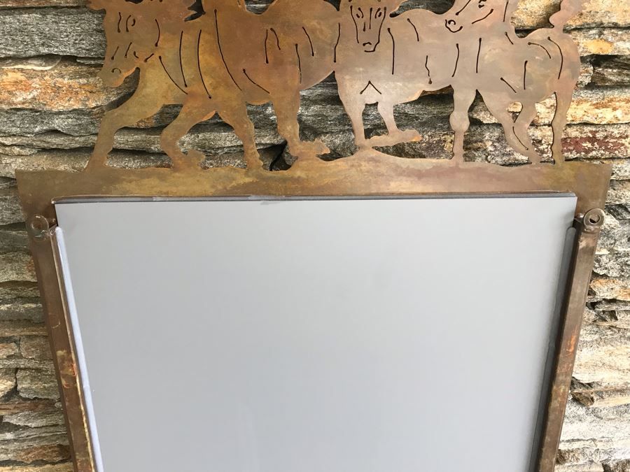 Laser Cut Metal Horse Wall Mirror Intended For Cut Corner Wall Mirrors (View 15 of 15)